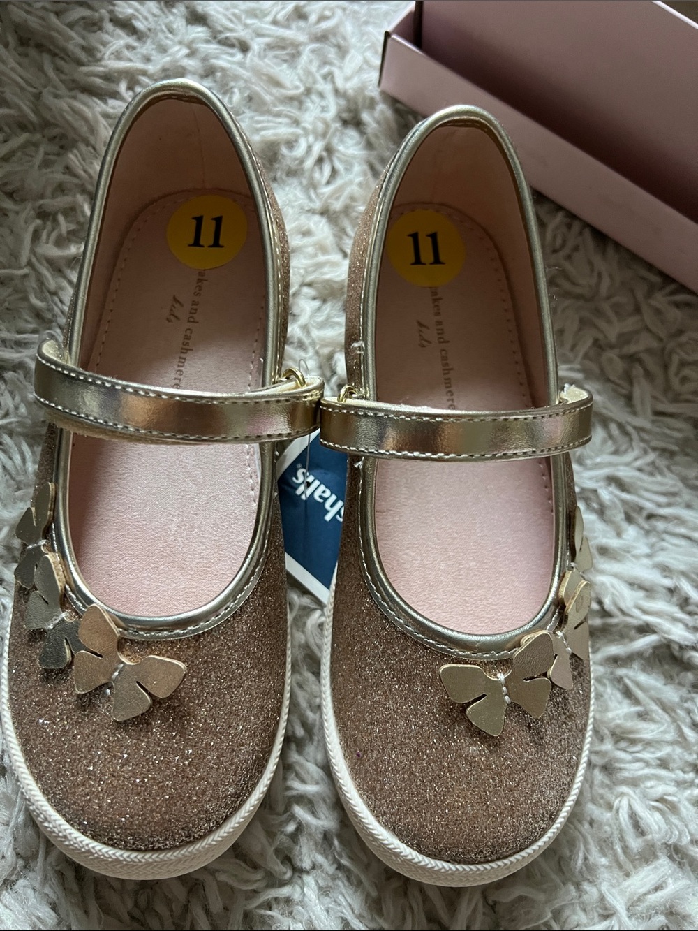 Girls' Sparkle Butterfly Mary Jane Shoes - Gold
